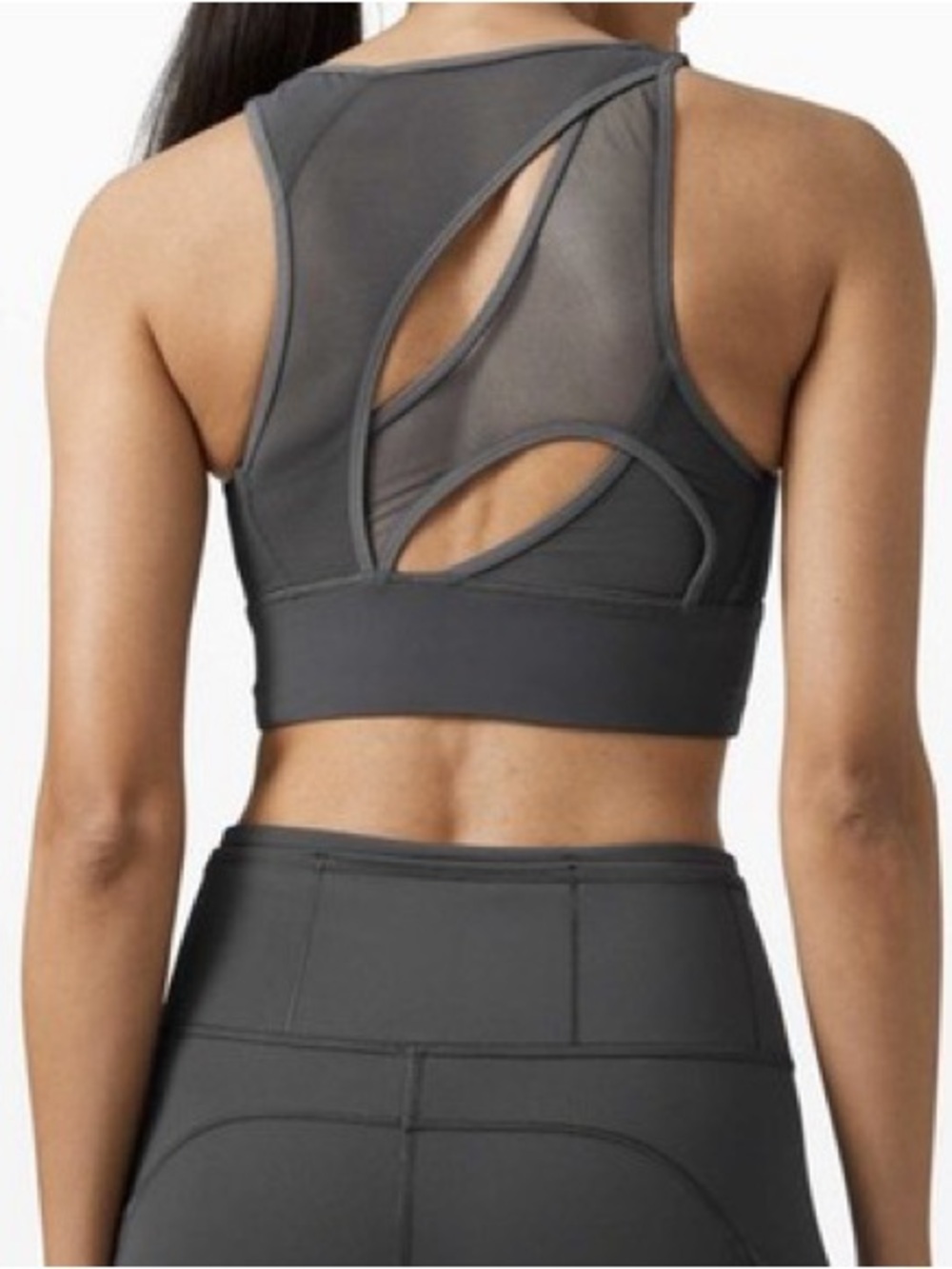 Lululemon Set Challenger Long Line Bra 8 Graphite EUC